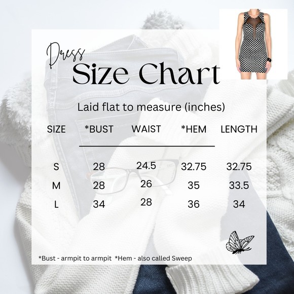 Women's Sheer Dress Size Medium and Large Black and White Mesh Mini Geometric - Picture 2 of 8